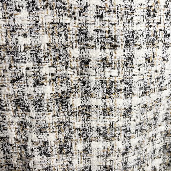 One Third Small S Black White Tweed Blazer Gold Buttons Jacket Cream Career Work - Picture 6 of 9